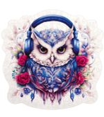 Пазл фигурный деревянный Сова-меломан 155 элементов, Фрея PZLF-009