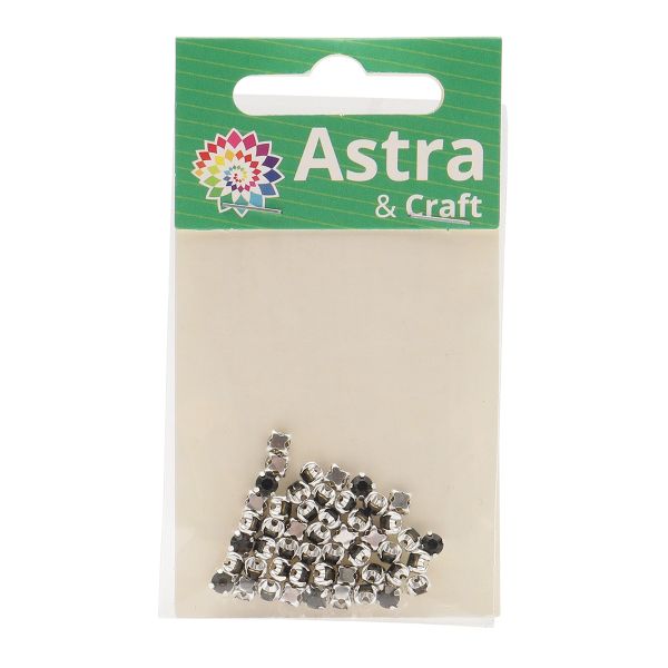 Хрустальные стразы в цапах/серебро, 4мм, 50 шт/упак, Astra&Craft (39 серый), 4AR159/166