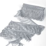 Бахрома отделочная широкая 100.0 мм / 4.5 метра, цв.серебро