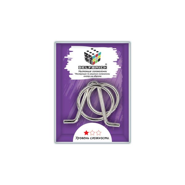 Головоломка металлическая, 1 шт, Кольца 3 элемента, Delfbrick DLM-10