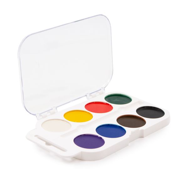 Краска акварель Планета творчества, 8 цв, пласт. упак, евро, 4586