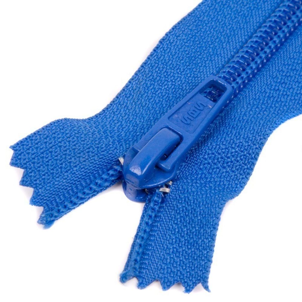 Молния спиральная (витая) SBS Т4 (4 мм) 1 зам., б/корда, н/раз., зуб в тон, 20 см, S-918 синий ярк., уп. 100 шт /TOS/