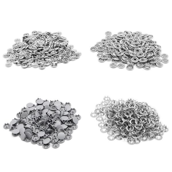 Кнопка рубашечная (джерси) закрытая ⌀9.5 мм, ≈1440 шт, МЕТАЛЛ, эмаль, 523 св.серый матовый, NEW STAR