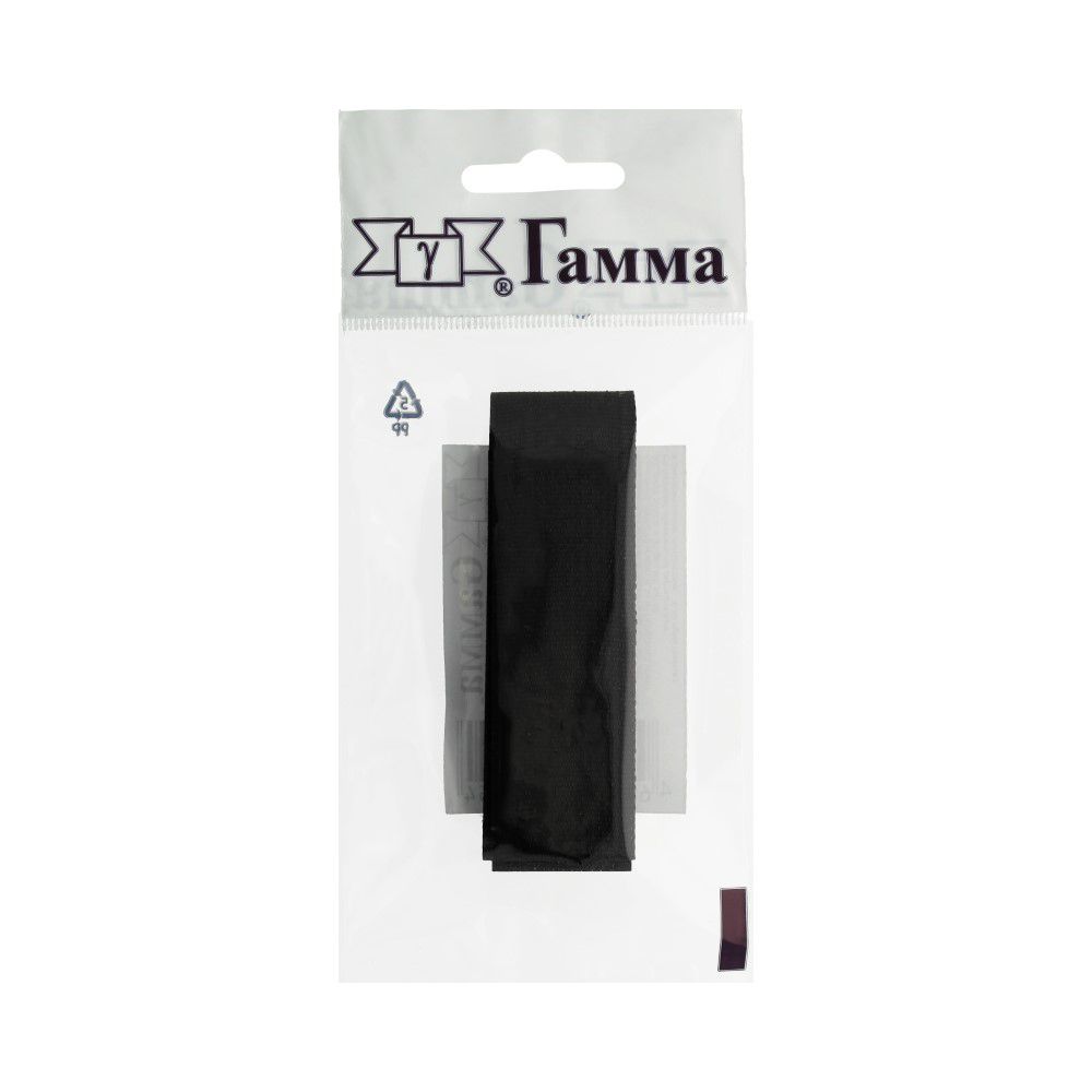 Лента контактная липучка фасовка (велкро) пришивная 25 мм / 5 шт по 25 см, черный, Gamma LG-25, ПАРА (крючок+петля), качество "B"