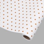 Пленка упаковочная для цветов и подарков Точки, 65 мкр, 58см / 10м ± 5% (VH2552 белый с золотыми точками)