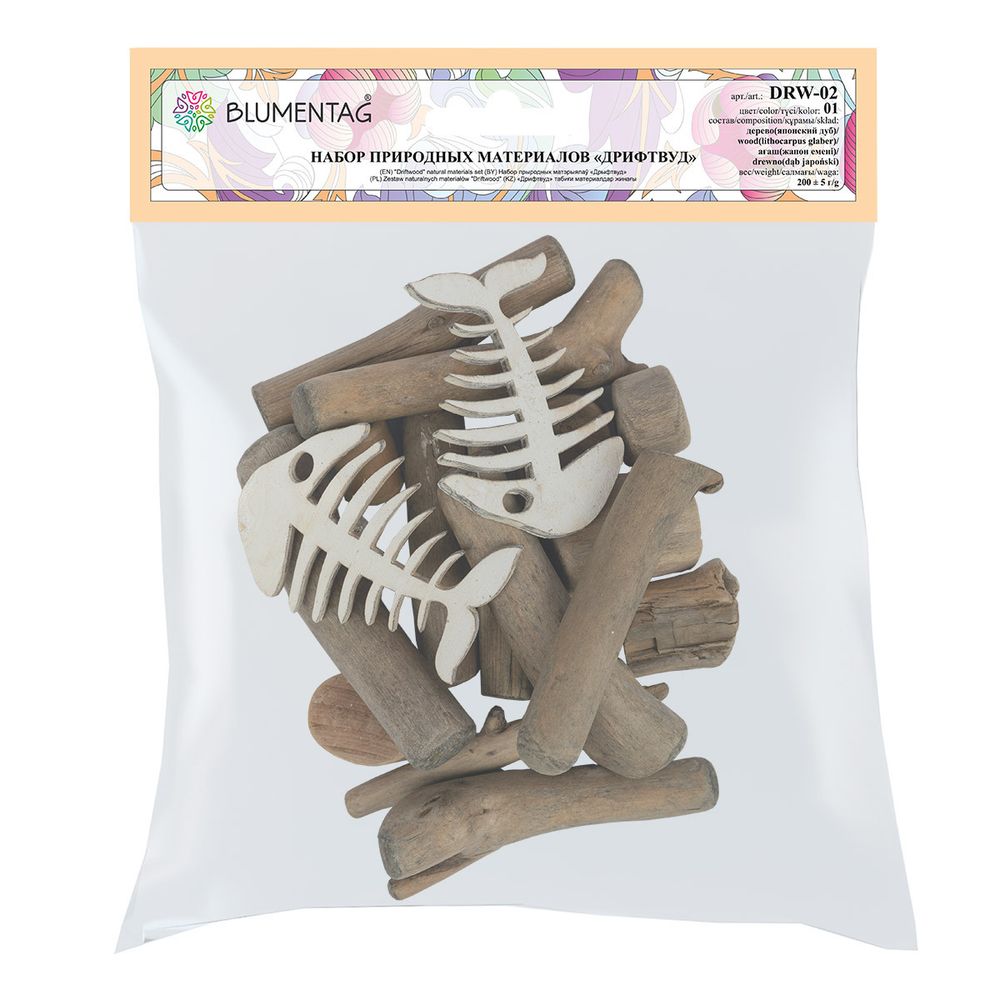 Набор природных материалов дрифтвуд 200 г,±5 г, 01, Blumentag DRW-02