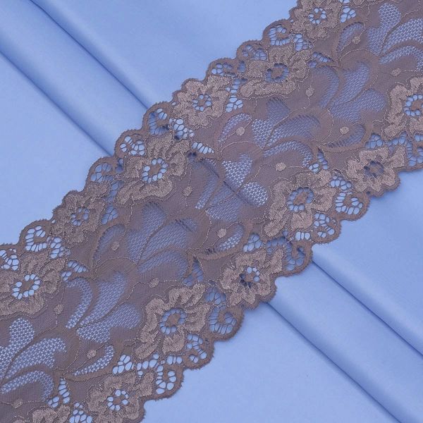 Кружево бельевое эластичное 150 мм / 3.4 метра, цвет шиншилла