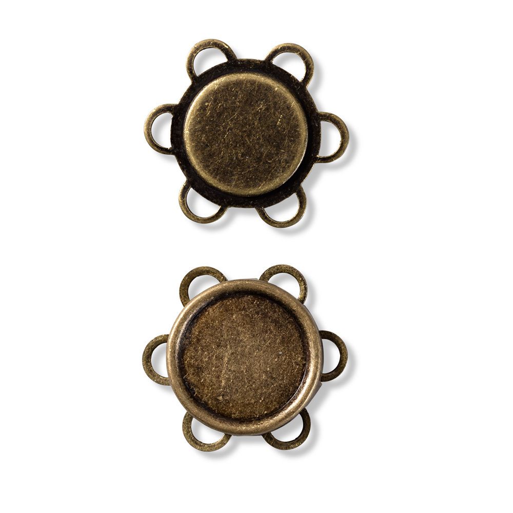 Пуговицы магнитные пришивные 25 мм, 1 шт, под состаренную латунь, Prym 416477
