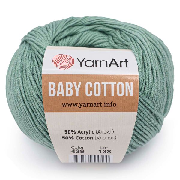 Пряжа YarnArt (ЯрнАрт) Baby Cotton / уп.10 мот. по 50 г, 165м, 439 зеленая бирюза