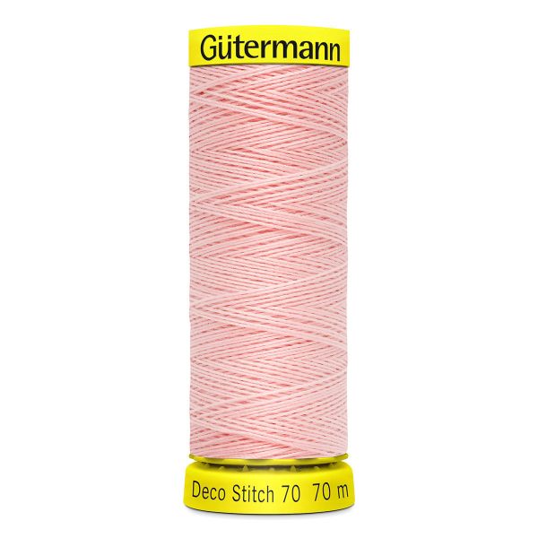 Нитки отделочные Gutermann Deco Stitch 70, 70м, 659 св.персиково-розовый, 5 катушек