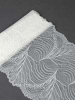 Кружево бельевое эластичное 215 мм / 2.7 м, 3517, цв.004 белый, Kruzhevo