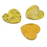 Декоративные элементы из коры дерева "Сердце", 5см, 10 шт, желтый