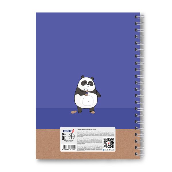 Тетрадь ученическая общая, выборочный УФ лак, A4 80 л. на гребне 65 г/м², белизна 100 %, 4 шт, клетка, 01241 В жесть утра, Светоч Т128