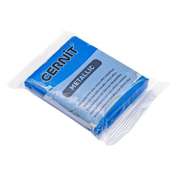 Полимерная глина Cernit Metallic запекаемая, имитация металла 56 гр, 200 синий