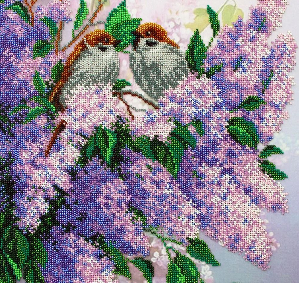 Набор для вышивания бисером Паутинка, Сирень 30х40 см