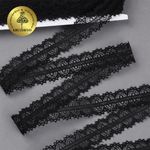 Кружево отделочное в стиле "трикотаж" диз. 932, цв.черный, уп. 22,86 м