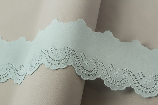 Кружево шитьё 90 мм / 10 м, голубой, Gamma GYEM-9001