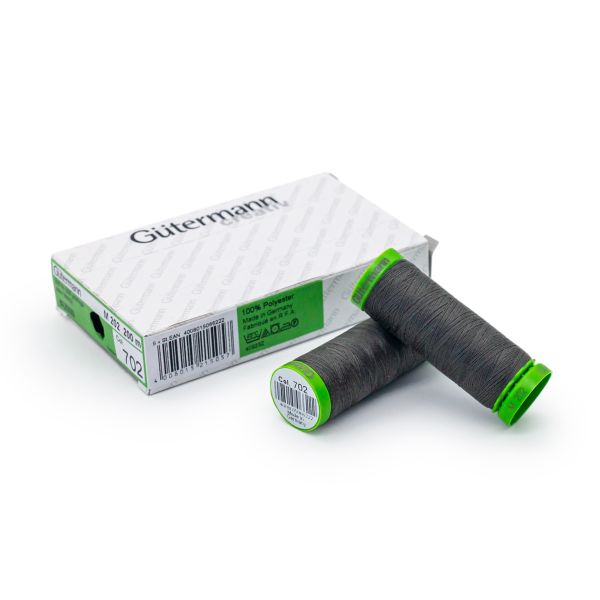 Нитки для тонких тканей Gutermann Extra Fine 150, 200м, 702 мышино-серый, 5 катушек