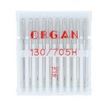 Иглы для швейных машин базовые универсальные 130/705 H, №110, 10 игл, в пенале 5110110 110, ORGAN