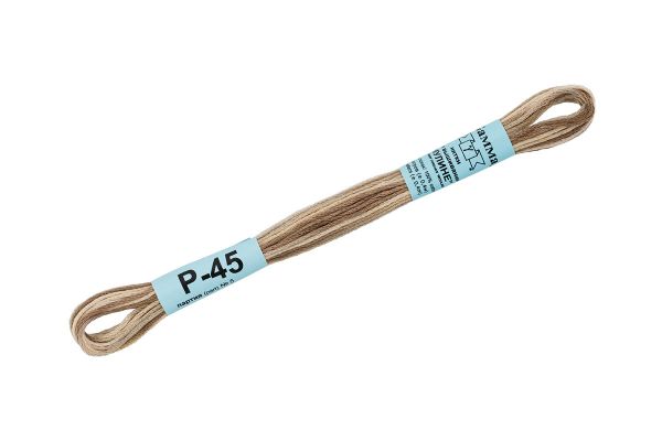 Мулине Gamma меланж, цв.Р-45 серый хаки-св.бежевый, 12 мотков по 8 метров