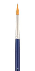 Кисть синтетика №08 круглая, 10 шт, длинная ручка, Vista-Artista 50111-08