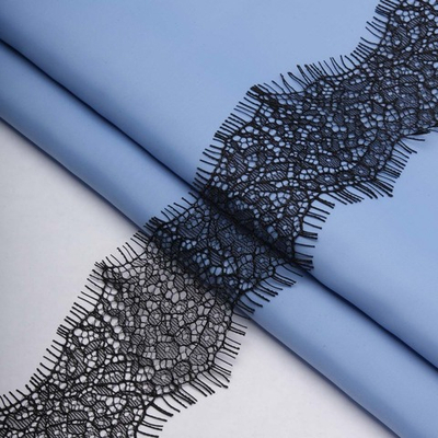 Кружево шантильи (реснички) на сетке 85 мм / 30 метров, черный, 3AR1259