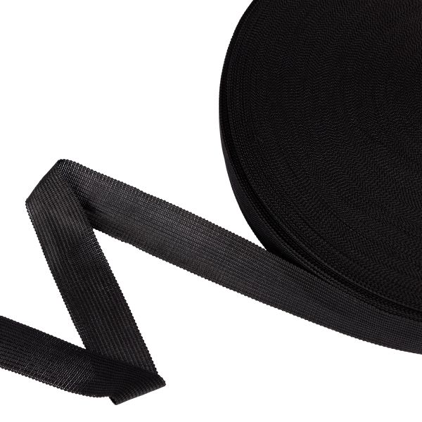 Тесьма (лента) окантовочная 24 мм / 100 метров, черный, Gamma 024 О черный