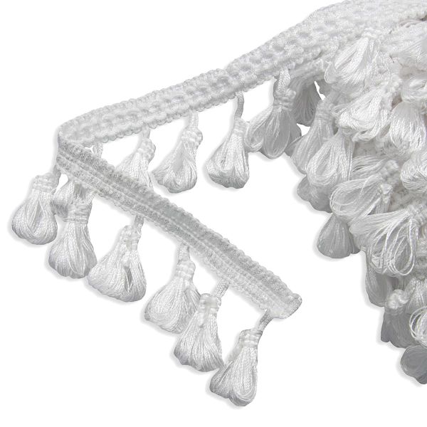 Бахрома отделочная 50.0 мм / 10 метров, с кистями 001 белый