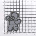 Термоаппликация светоотражающая Мишка, 56х70 мм, серый, LA453, 2 шт