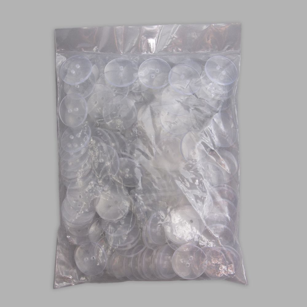 Пуговицы 2 прокола 36L (прозрачный), 0310-2837F, 144 шт