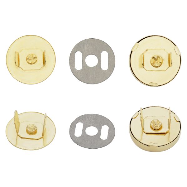 Кнопка магнитная с усами 18мм, золото, RA3169,RA3170, 10 шт