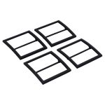 Пряжка ременная металл 50 мм ушко, 59х59 мм, черная резина, 4 шт