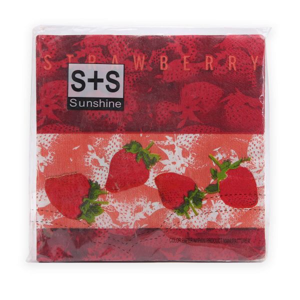 Салфетки 33х33см, 2-х слойные 20 шт/упак (клубника), JLC-2PLY