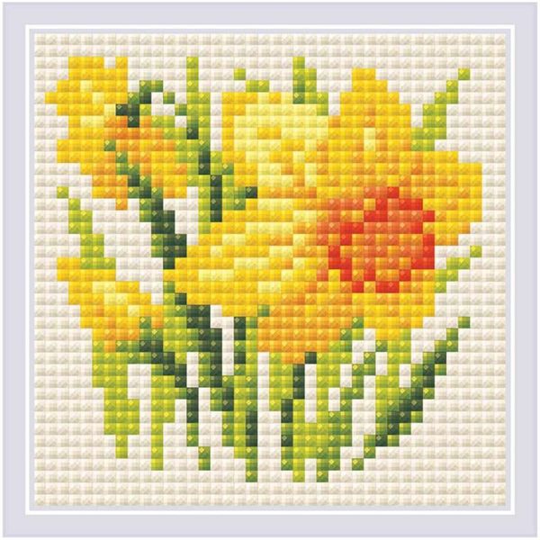 Алмазная (кристальная) мозаика Риолис, Нарцисс 10х10 см