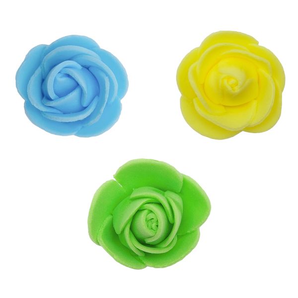 Цветочек-розочка из фоамирана 38 мм, микс №15, 3 цвета, 30 шт