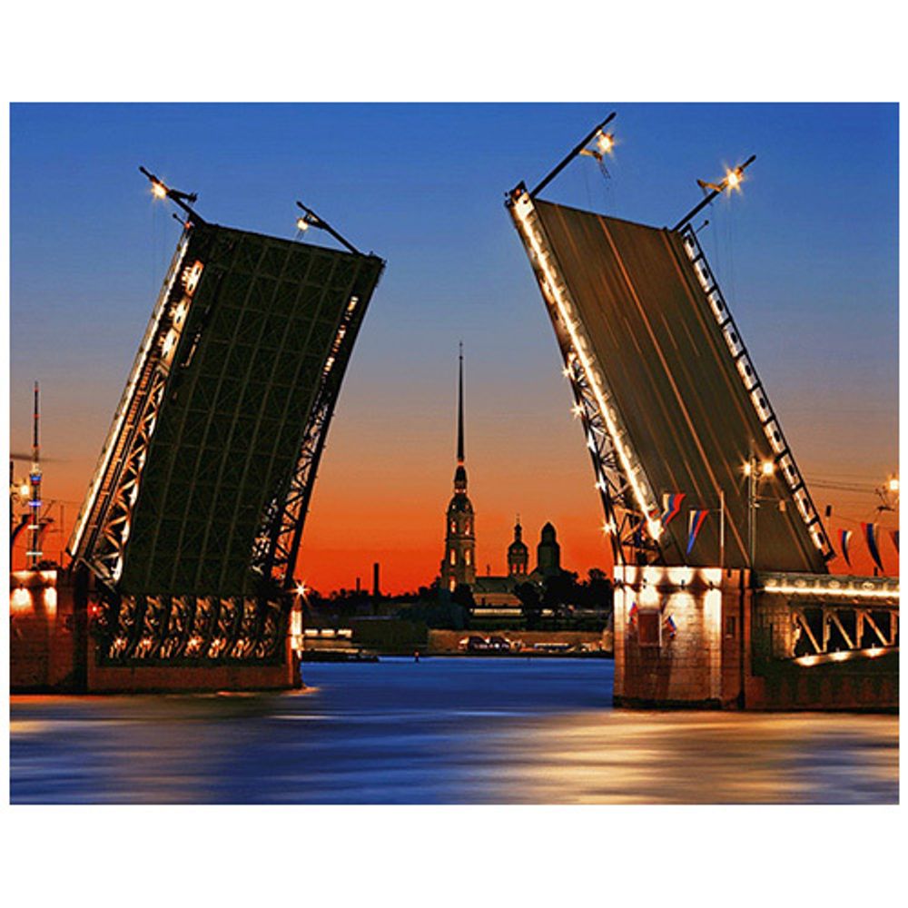 Алмазная (кристальная) мозаика Гранни, Дворцовый мост 48х38см