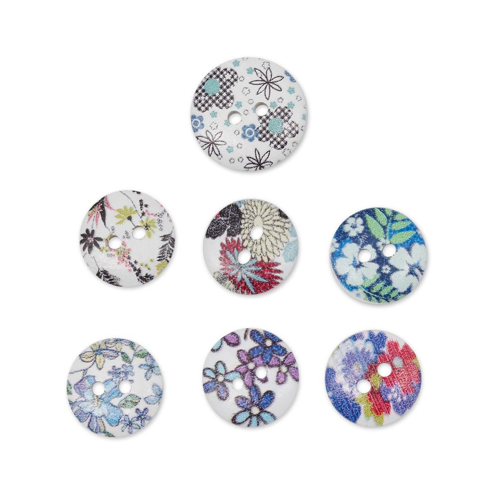 Украшения декоративные пуговицы деревянные Цветочки-лепесточки №10, 15-18 мм, 100 шт