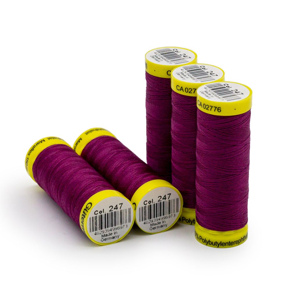 Нитки для трикотажа Gutermann Maraflex, 150м, 247 фуксия, 5 катушек