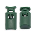 Фиксатор (зажим) для шнура пластик 1 отв., ⌀4.5 мм, 19х9 мм, цилиндр, ПП, т.зеленый, 100 шт