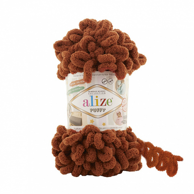 Пряжа Alize (Ализе) Puffy / уп.5 мот. по 100 г, 9м, 597 корица
