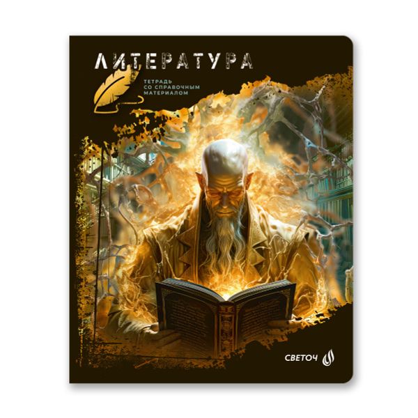 Тетрадь со справочным материалом Эволюция, глянцевая ламинация, A5+ 48 л. на скобе 65 г/м², белизна 100%, 10 шт, линия, 00881 Литература, Светоч 48Т4