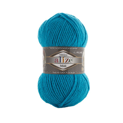 Пряжа Alize (Ализе) Superlana Midi / уп.5 мот. по 100 г, 170м, 484 бирюзовый A