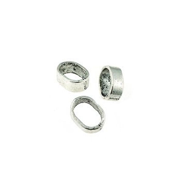 Бусины металл 4х13 мм, цв. античное серебро, 2 шт, Tesoro