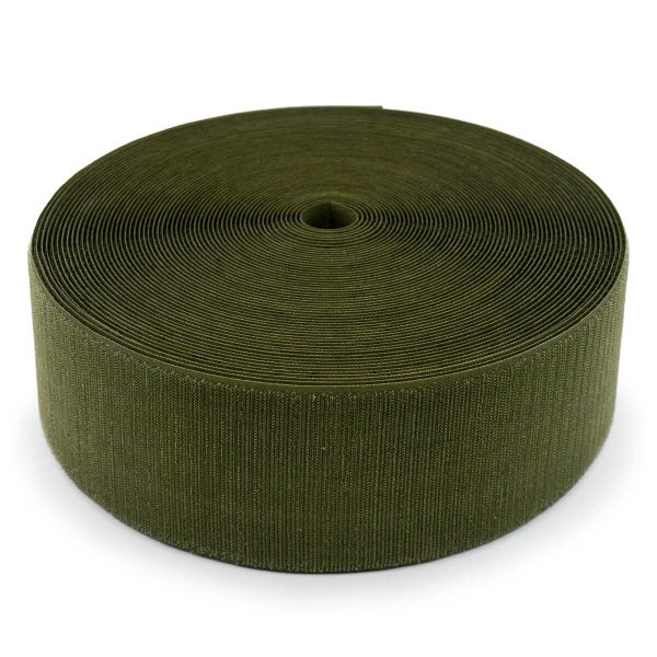 Лента контактная липучка (велкро) пришивная уп. 100 мм / 25 метров, оливковый/хаки, 121-20510/248, КРЮЧОК, качество 