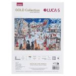 Набор для вышивания нитками Luca-S B2423, Домашние животные на крыльце, 47х33см