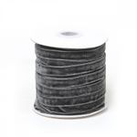 Лента бархатная (тесьма) 10.0 мм / 22.86±1 метров, арт.10VR64 нейлон цв.т.серый