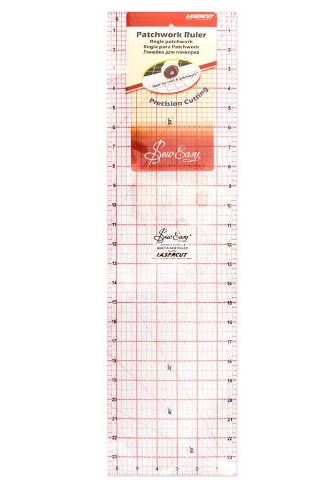 Линейка для пэчворка с градацией в дюймах, 24 x6 (1/2), Hemline /TOS/