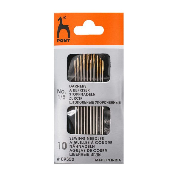 Иглы ручные универсальные №1/5, 10 шт, Pony