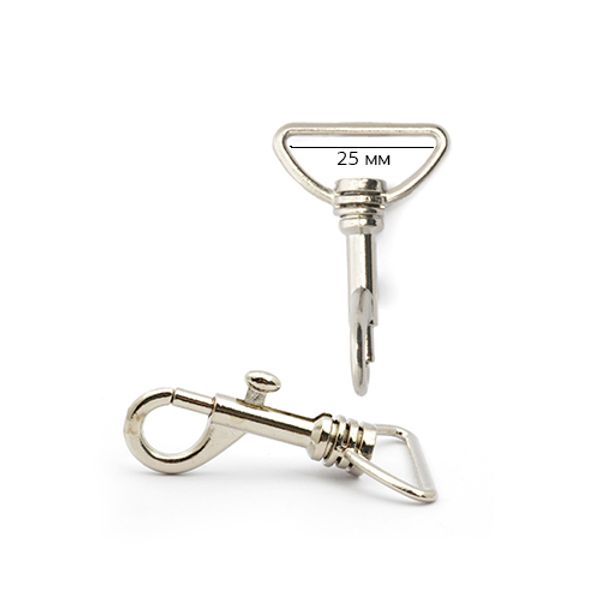 Карабин металл 25.0 мм (in), AX04.2, цв. никель уп. 10 шт