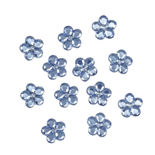 Кабошон декор подарков Цветы 14 мм, 15 шт, голубой, Dress it up